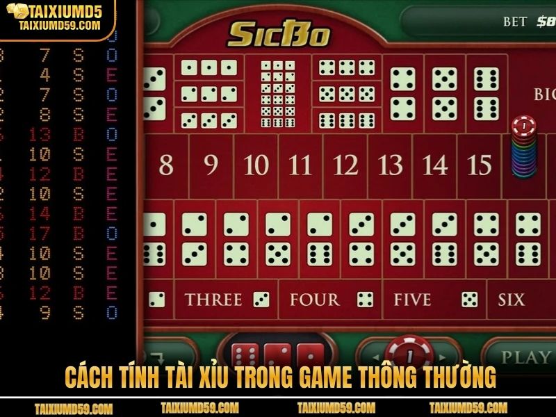 Cách tính tài xỉu trong game thông thường