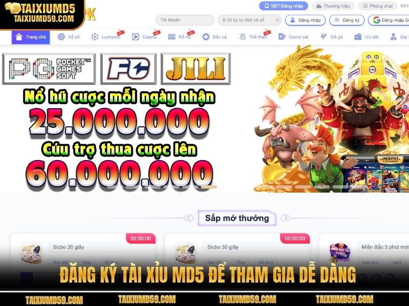 Đăng ký tài xỉu MD5 để tham gia dễ dàng