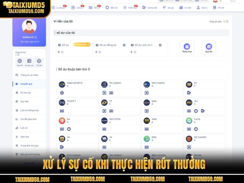 Xử lý sự cố khi thực hiện rút thưởng